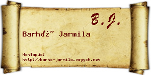 Barhó Jarmila névjegykártya